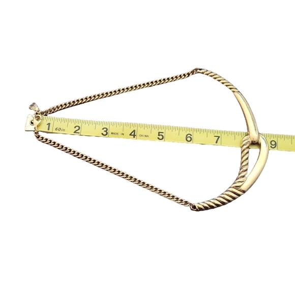 Vintage YOCHI NY Gold Chucky Modernist Statement Choker Necklace - Picture 4 of 5